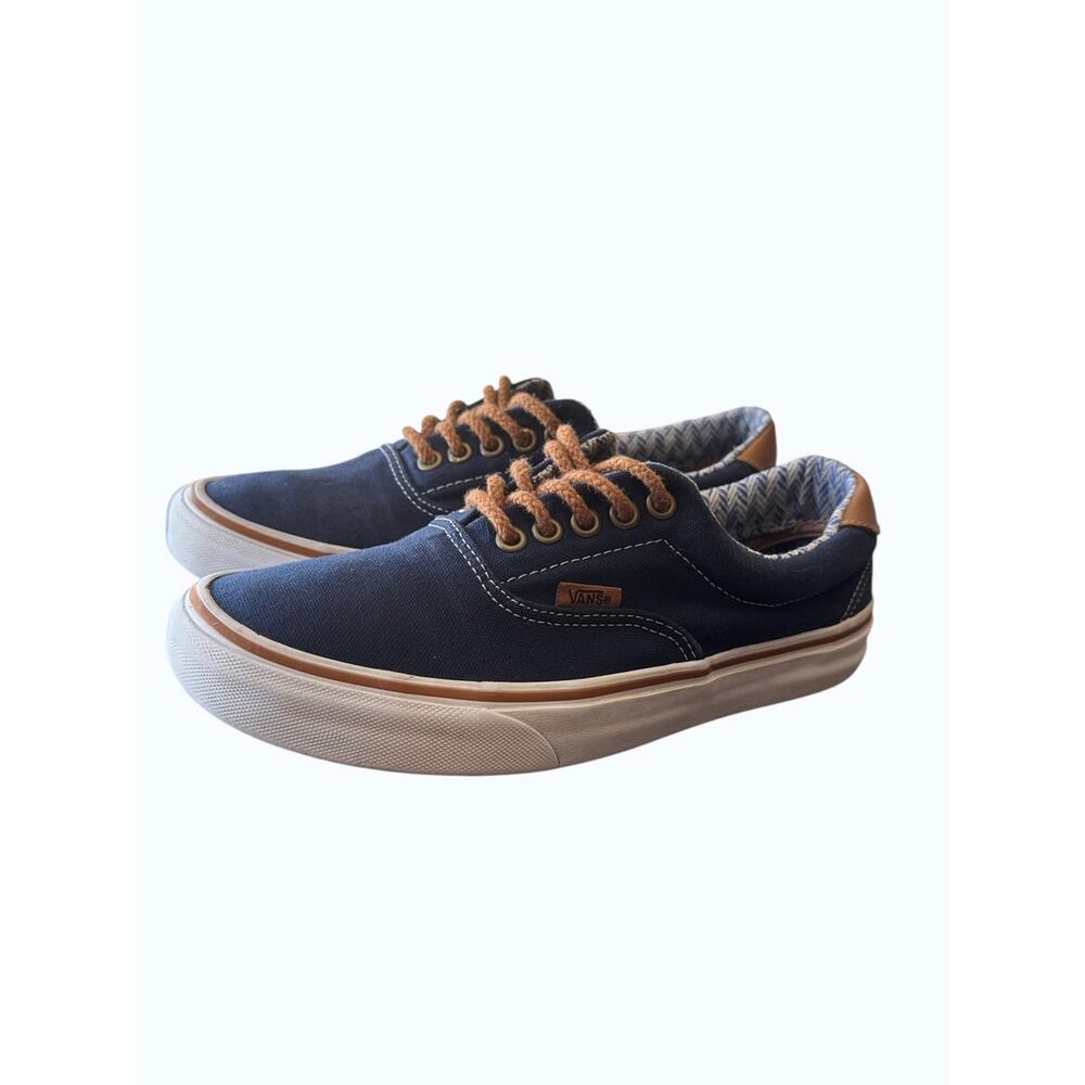 Vans Navy Blue Canvas Sneakers Women’s Size 8 Casual Lace-U Streetwear Low Top - Picture 3 of 8